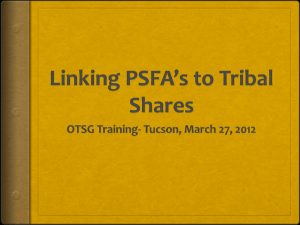 Linking PSFA*s to Tribal Shares - Self