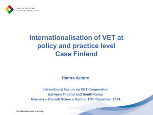 WHAT is Internationalisation of VET?