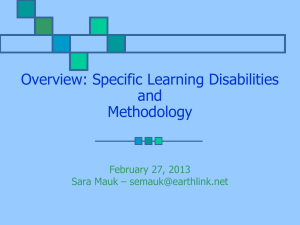 Learning Disabilities and Methodology
