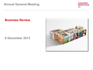Presentation to 2013 AGM – Business Review