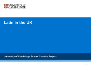 Slide 1 - Cambridge School Classics Project