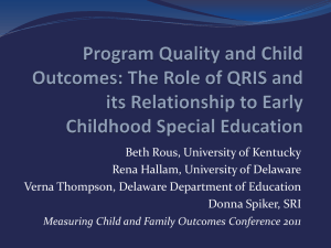 QRIS and Early Childhood Special Education PowerPoint