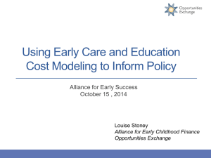 “cost” of care - Alliance for Early Success