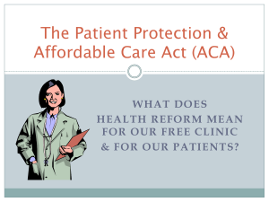 Free Clinics and the Affordable Care Act