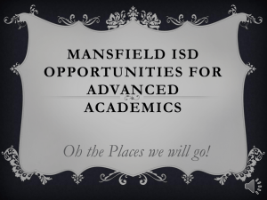 Mansfield ISD Opportunities for Advanced Academics