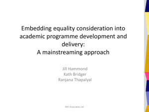 a mainstreaming approach - Equality Challenge Unit