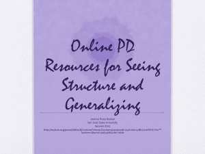 Online PD Resources for Seeing Structure and Generalizing - CMC-S