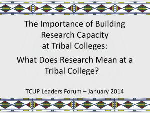 The Importance of Building Research Capacity at Tribal Colleges