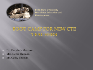 Boot Camp for New CTE Teachers - Association for Career and