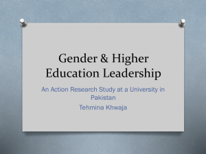 Gender & Higher Education Leadership