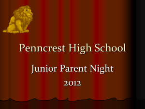 Junior Parent Night Presentation 2012