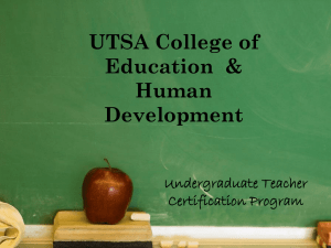 Add Your Title Here - UTSA College of Education