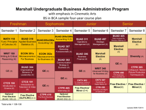 B.S. Business Administration with emphasis in Cinematic Arts (BCA)