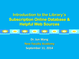 Fall 2014 Faculy Intro to Library ppt