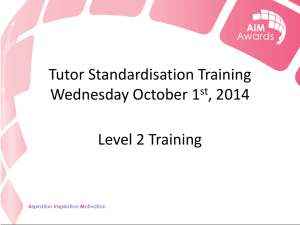 Tutor Standardisation Level 2 Counselling
