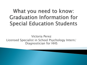 Graduation Supplement for Special Education Students