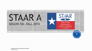 STAAR A Training (Powerpoint) - Seguin Independent School District