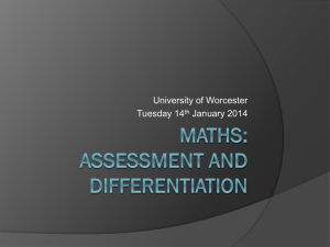 Maths - Assessment and Differentiation (Module