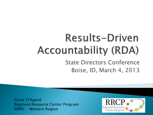Results-Driven Accountability Update