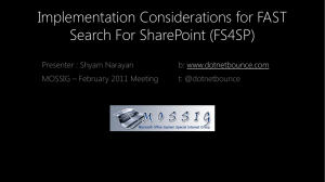 Implementation Considerations for FAST Search For SharePoint