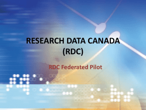 Draft Slide set on the Federated Pilot Project