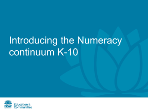 Introducing the Numeracy Continuum K-10