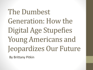 The Dumbest Generation PowerPoint