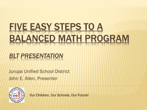 1 Five Easy Steps to a Balanced Math Program