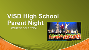 Presentation on course selection options for high school