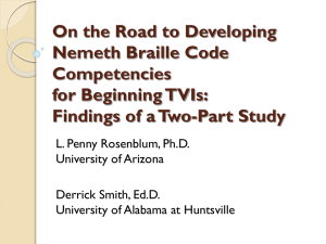 On the Road to Developing Nemeth Braille Code Competencies for