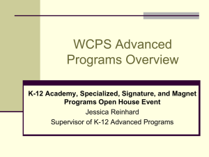 WCPS Advanced Programs Overview
