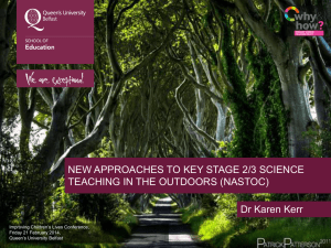 New approaches to Key Stage 2/3 science teaching in the outdoor