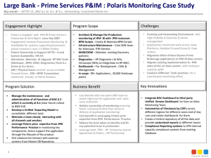 Performance Monitoring – Large Bank Prime