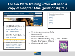 Go Math - DMPS Elementary Teaching & Learning