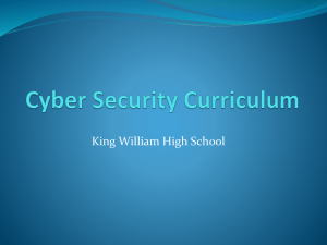 Cyber Security Curriculum - King William County Public Schools