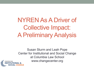 S. Sturm & L. Pope, (2013), NYREN as a Driver of Collective Impact