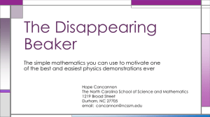 The Disappearing Beaker - North Carolina School of Science