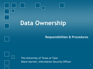 Data Ownership - The University of Texas at Tyler