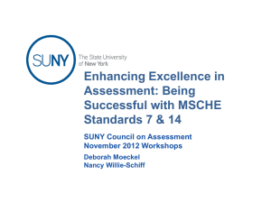 MSCHE Standard 14 Assessment of Student Learning