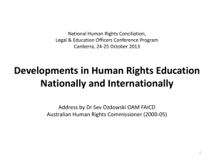 Developments in Human Rights Education