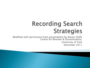 Recording Search Strategies (new window)