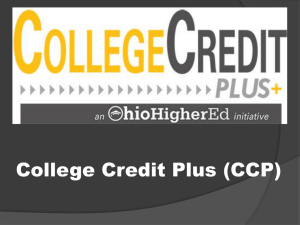 College Credit Plus (CCP)