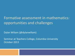 Formative assessment: Challenges and opportunities