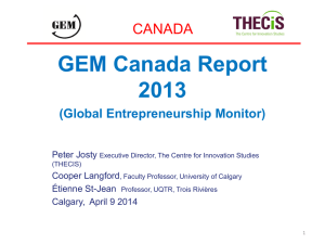 GEM Canada Report 2013 - Launch Presentation