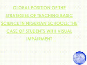 the case of students with visual impairment