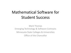 Mathematical Software for Student Success - MnSCU CTE