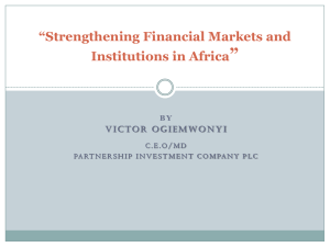 Strengthening Financial Markets and Institutions in Africa