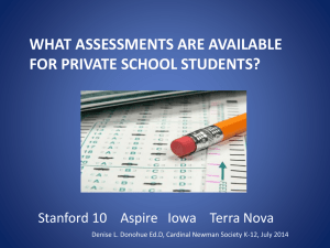 What assessments are available for Private School students?
