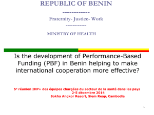 Benin presentation - International Health Partnership