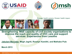 Strengthening the monitoring and evaluation capacity of civil